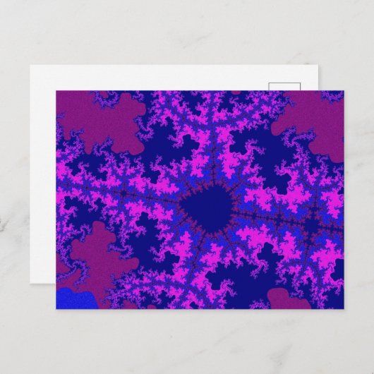 Paarse fractal Splash Briefkaart (Voorkant / Achterkant)