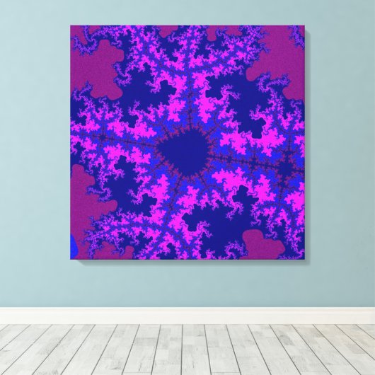 Paarse fractal Splash Canvas Afdruk (Insitu (Houten vloer))