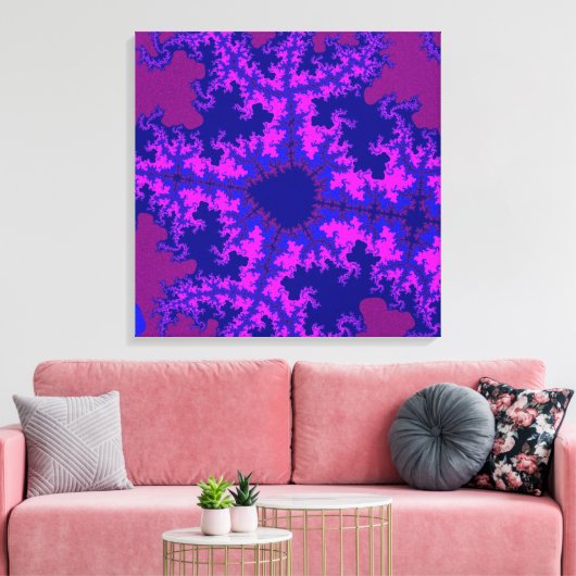 Paarse fractal Splash Canvas Afdruk (Insitu (Woonkamer))