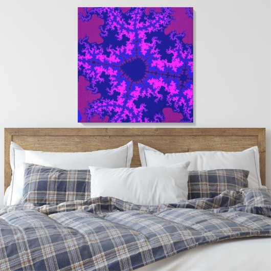 Paarse fractal Splash Canvas Afdruk (Insitu (Slaapkamer))