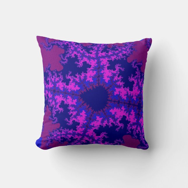Paarse fractal Splash Kussen (Voorkant)