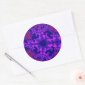Paarse fractal Splash Ronde Sticker (Envelop)