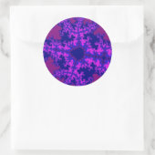 Paarse fractal Splash Ronde Sticker (Tas)