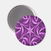 Paarse Fractal Starflower Magneet (Voorkant / Achterkant)