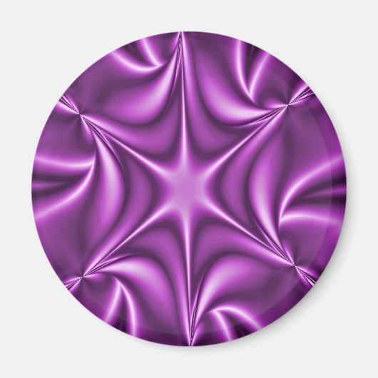Paarse Fractal Starflower Magneet (Voorkant)
