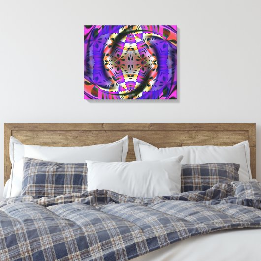 Paarse fractal verpakt canvas (Insitu (Slaapkamer))