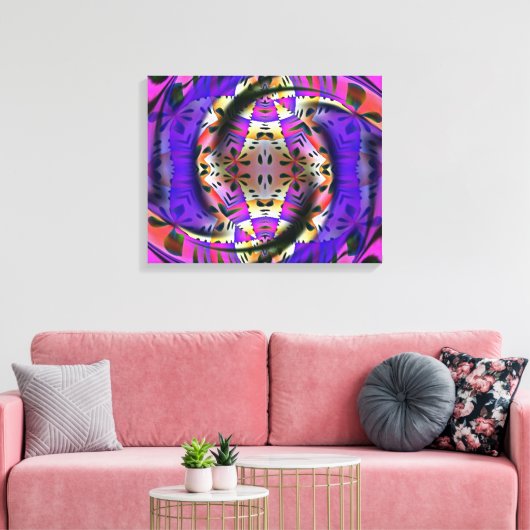 Paarse fractal verpakt canvas (Insitu (Woonkamer))