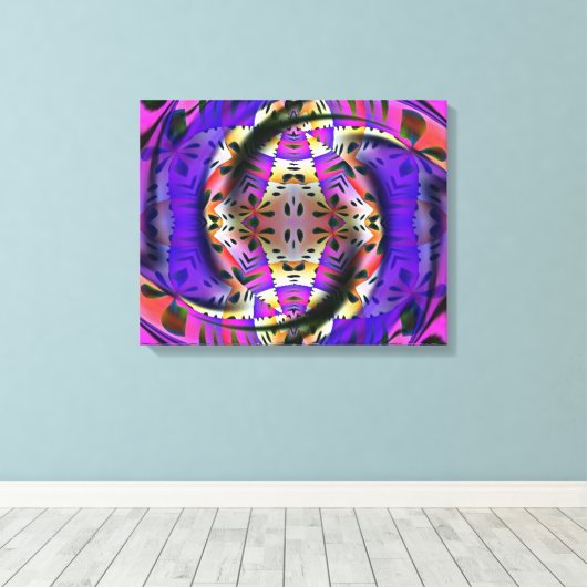 Paarse fractal verpakt canvas (Insitu (Houten vloer))