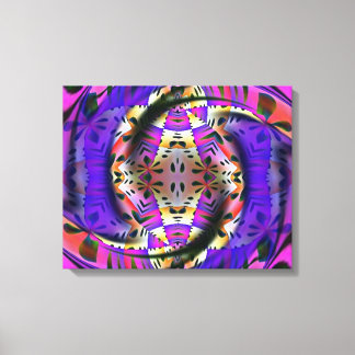 Paarse fractal verpakt canvas afdruk