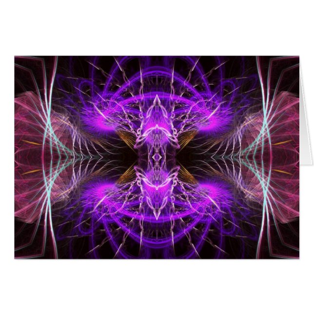 Paarse Fractal Widow Kaart (Voorkant Horizontaal)