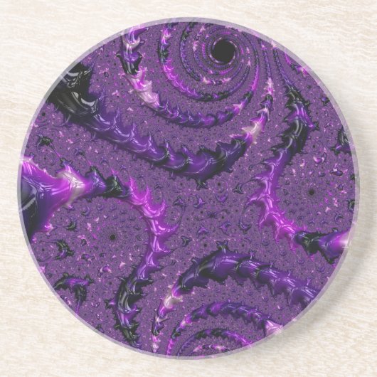 Paarse fractal zandsteen onderzetter (Voorkant)