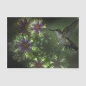 Paarse Fractale bloemen en Hummingbird Tissuepapier (Voorkant)