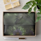 Paarse Fractale bloemen en Hummingbird Tissuepapier (Geschenk)