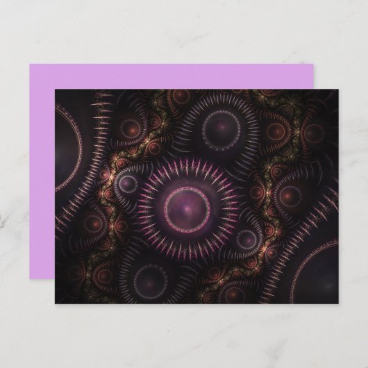 paarse fractale briefkaart (Voorkant / Achterkant)
