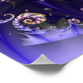 Paarse Fractale Spiraal Abstracte Digitale Kunst Poster (Hoek)