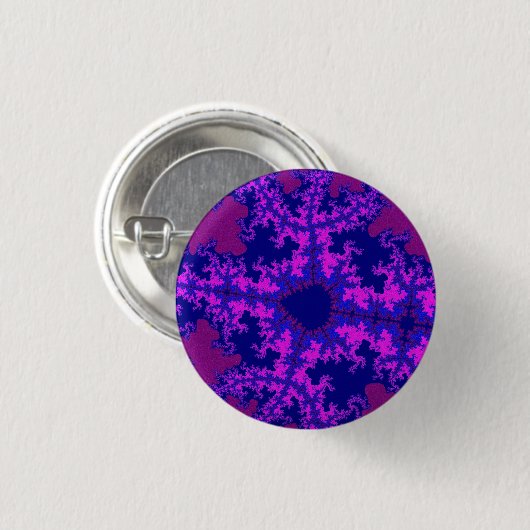 Paarse Fractale Splash Ronde Button 3,2 Cm (Voorkant /achterkant)