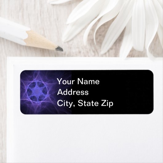 Paarse fractale ster van David Etiket (Insitu)