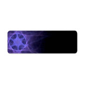 Paarse fractale ster van David Etiket (Voorkant)