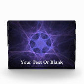 Paarse fractale ster van David Fotoblokken (Voorkant)