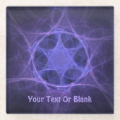 Paarse fractale ster van David Glazen Onderzetter (Voorkant)