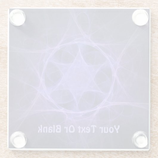 Paarse fractale ster van David Glazen Onderzetter (Achterkant)