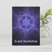 Paarse fractale ster van David Kaart (Staand voorkant)