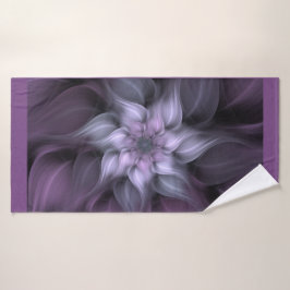 Paarse fractale ventilator bad handdoek