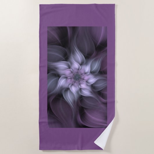 Paarse fractale ventilator strandlaken (Voorkant)