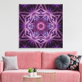 Paarse Fractale Zeshoek Ster Canvas Afdruk (Insitu (Woonkamer))
