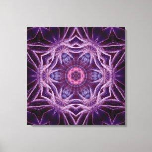 Paarse Fractale Zeshoek Ster Canvas Afdruk