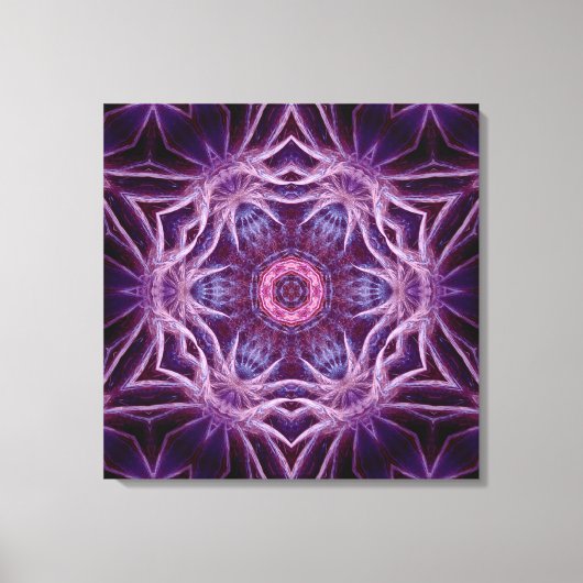 Paarse Fractale Zeshoek Ster Canvas Afdruk (Voorkant)