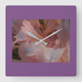 Paarse Framed Pink Lily Vierkante Klok