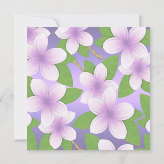Paarse Frangipani verjaardagsuitnodiging Kaart (Achterkant)