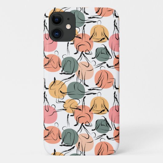 Paarse franjeaap Yoga seamless pattern 13 Case-Mate iPhone Case (Achterkant)