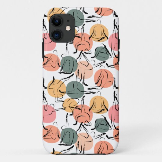 Paarse franjeaap Yoga seamless pattern 13 Case-Mate iPhone Case (Achterkant)