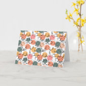 Paarse franjeaap Yoga seamless pattern 13 Kaart (Gele Bloem)