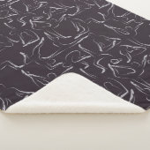 Paarse franjeaap Yoga seamless pattern 15 Sherpa Deken (3/4)