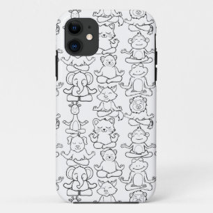 Paarse franjeaap Yoga seamless pattern 16 Case-Mate iPhone Case