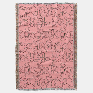 Paarse franjeaap Yoga seamless pattern 17 Deken
