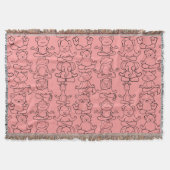 Paarse franjeaap Yoga seamless pattern 17 Deken (Voorkant)