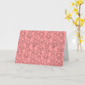 Paarse franjeaap Yoga seamless pattern 17 Kaart (Gele Bloem)