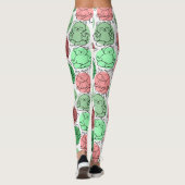 Paarse franjeaap Yoga seamless pattern 18 Leggings (Achterkant)
