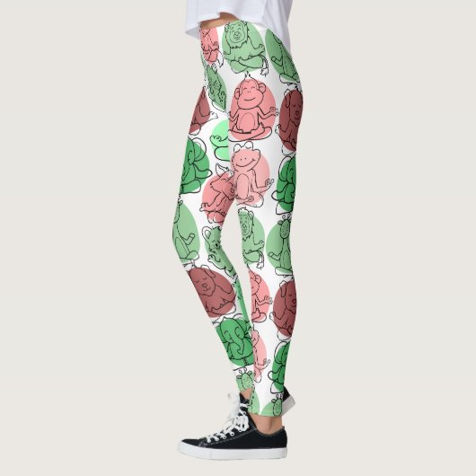 Paarse franjeaap Yoga seamless pattern 18 Leggings (Links)