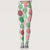 Paarse franjeaap Yoga seamless pattern 18 Leggings (Voorkant)