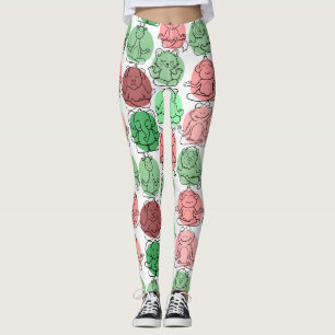 Paarse franjeaap Yoga seamless pattern 18 Leggings