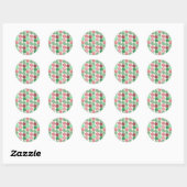 Paarse franjeaap Yoga seamless pattern 18 Ronde Sticker (Vel)