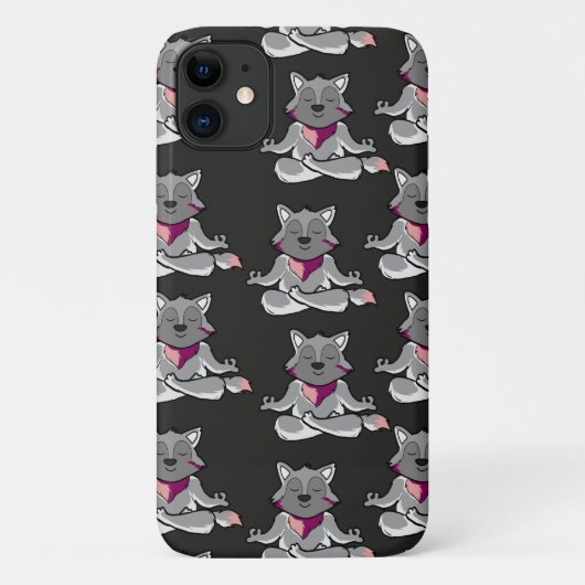 Paarse franjeaap Yoga seamless pattern 19 Case-Mate iPhone Case (Achterkant)