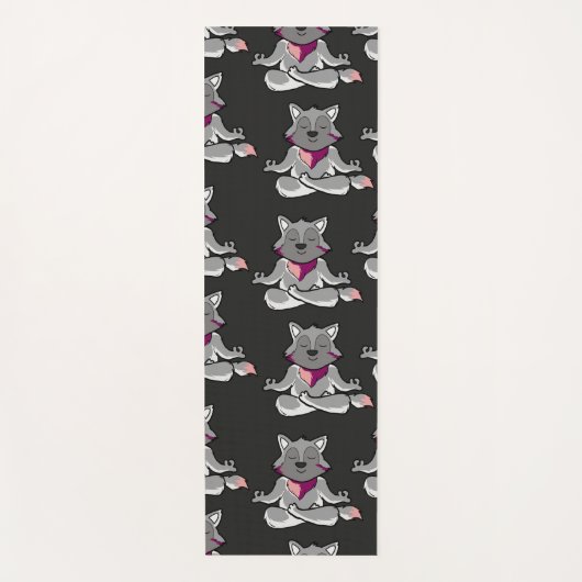 Paarse franjeaap Yoga seamless pattern 19 Yogamat (Voorkant)