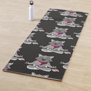 Paarse franjeaap Yoga seamless pattern 19 Yogamat