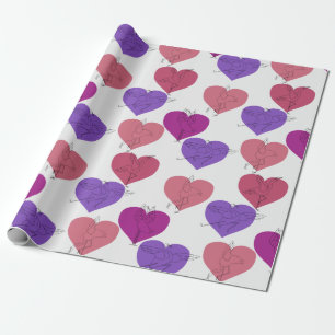 Paarse franjeaap Yoga seamless pattern 1 Cadeaupapier